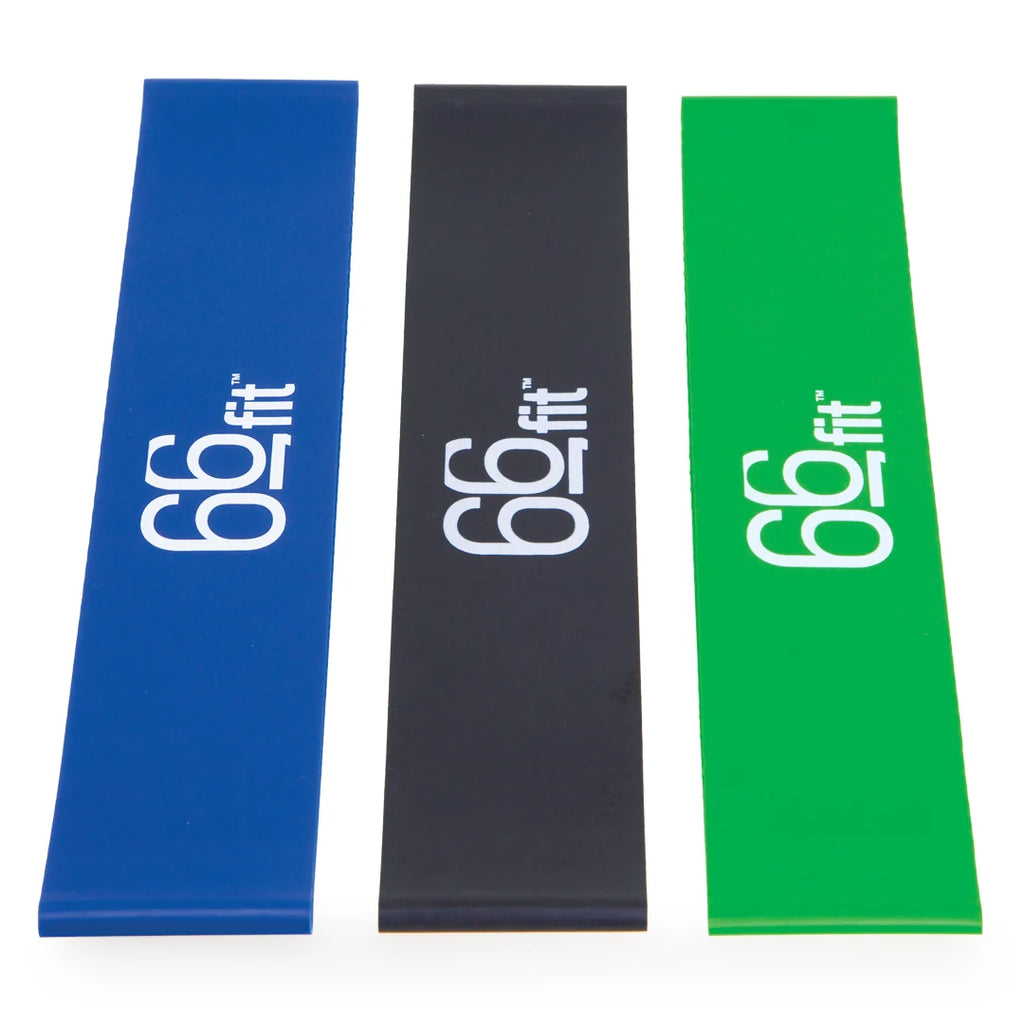 66 Fit Resistance Exercise Band Loops – 25 cm, Heavy, set of 3