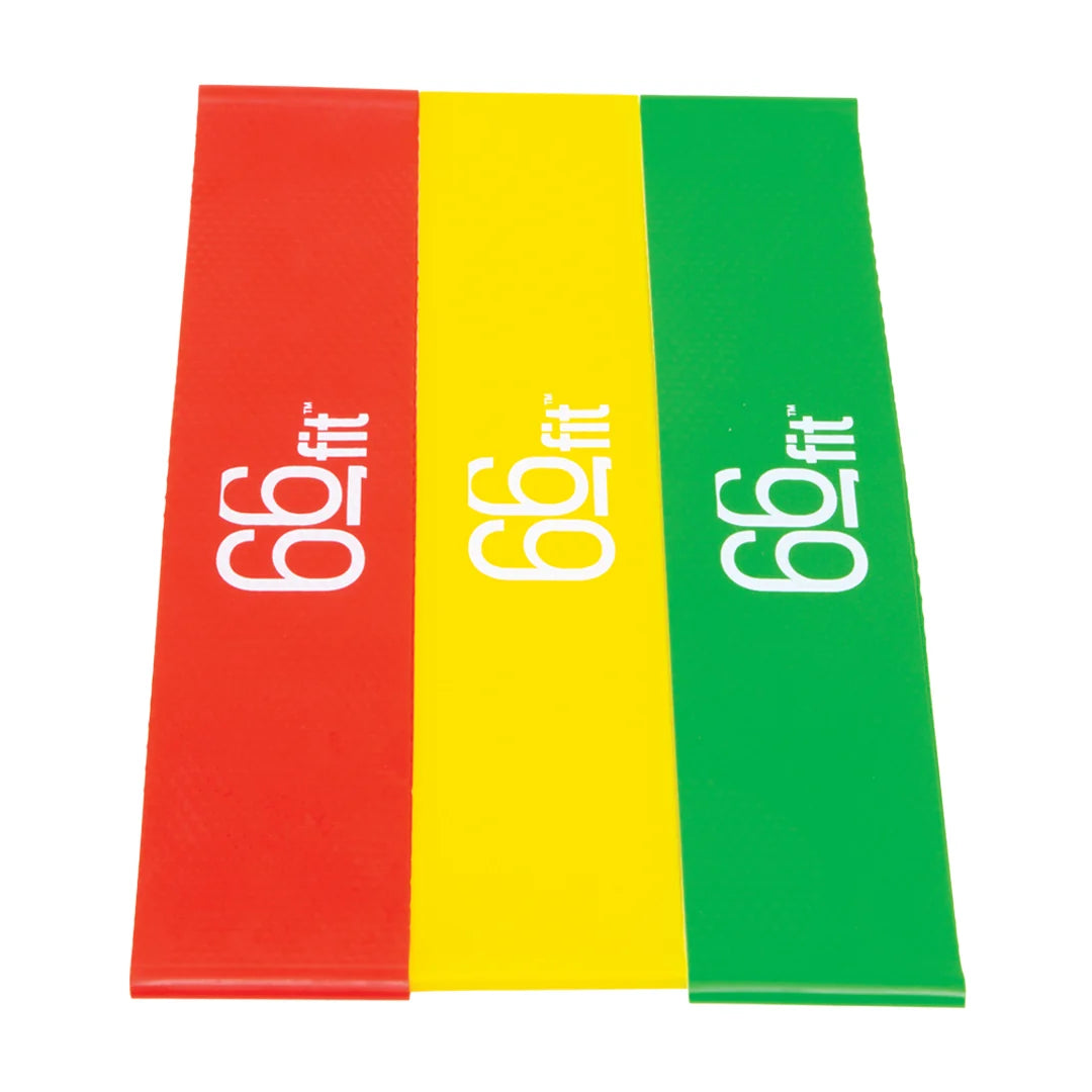 66 Fit Resistance Exercise Band Loops – Light, set of 3
