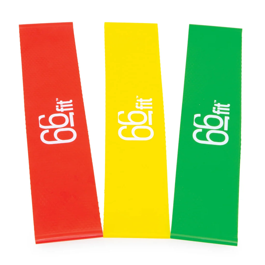 66 Fit Resistance Exercise Band Loops – Light, set of 3